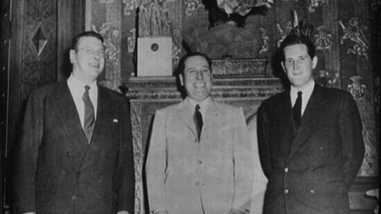 Otto Skorzeny (left) and Juan Perón (center).