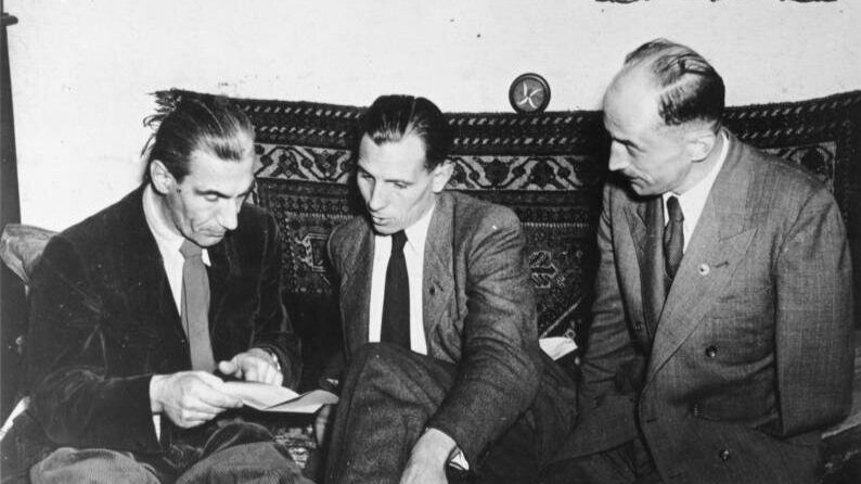 SRP leaders Fritz Dorls, Otto Ernst Remer, and Wolf von Westarp (1952)